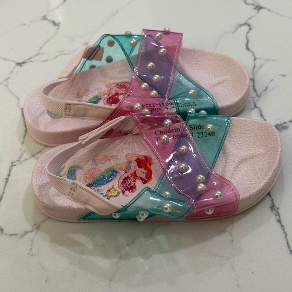 Disney Princess Ariel Kids Sandals - Pink and Blue with Pearls size 7/8 - Picture 5 of 5